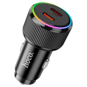 Fast Car Charger 12v 50W Cigarette Port Dual USB C Hoco NZ14B