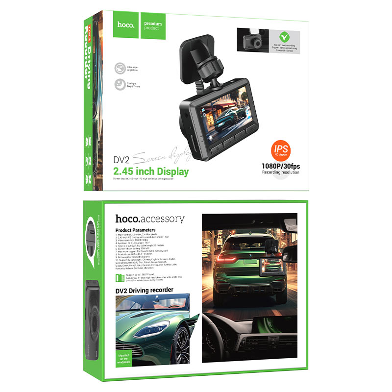 1080p Dash camera with offline recording Hoco DV2
